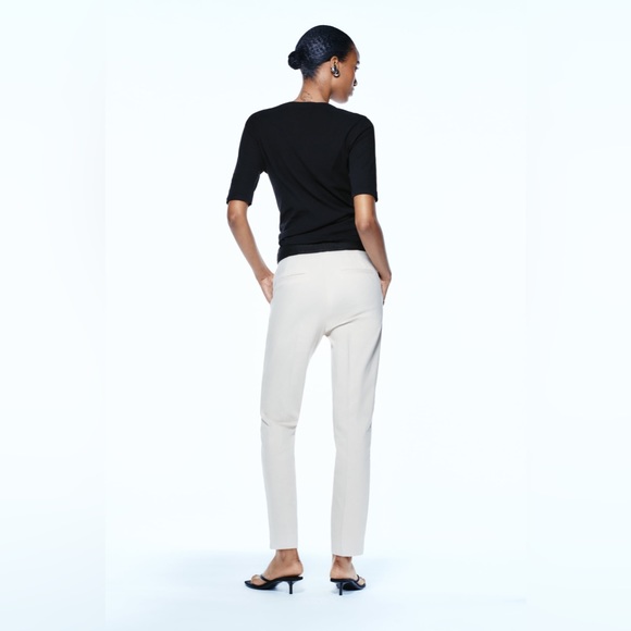 Zara White Mid-rise Trouser. Size small - Picture 4 of 6